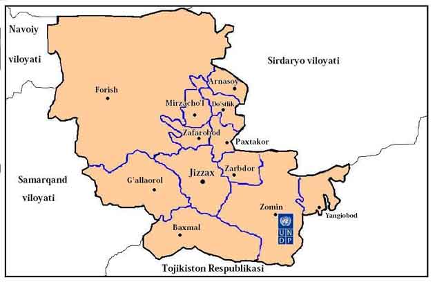 Сирдаре вилояти карта