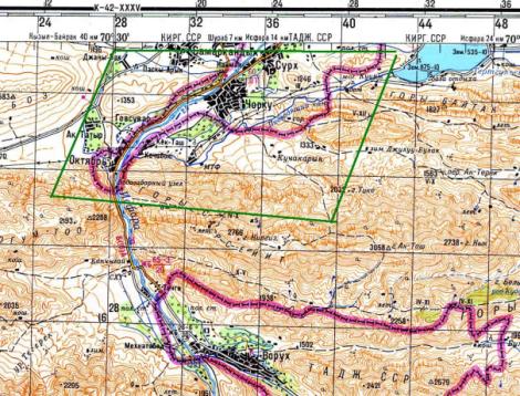 Карта киргизии и таджикистана
