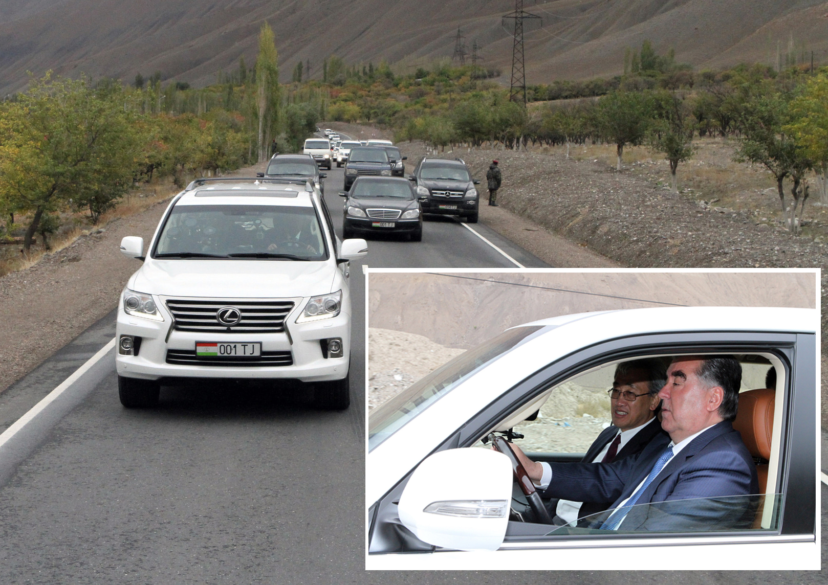 Таджик привез две машины. Кортеж президента Таджикистана. Кортеж Эмомали Рахмон в Душанбе. Номер машины президента Таджикистана.