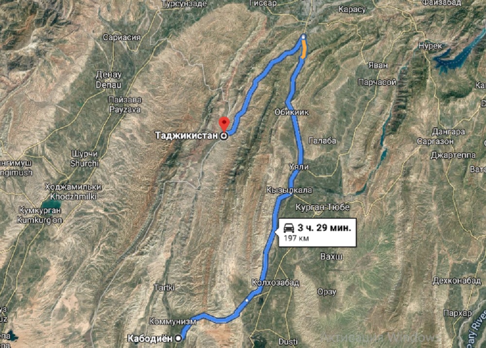 Карта спутник таджикистан яван