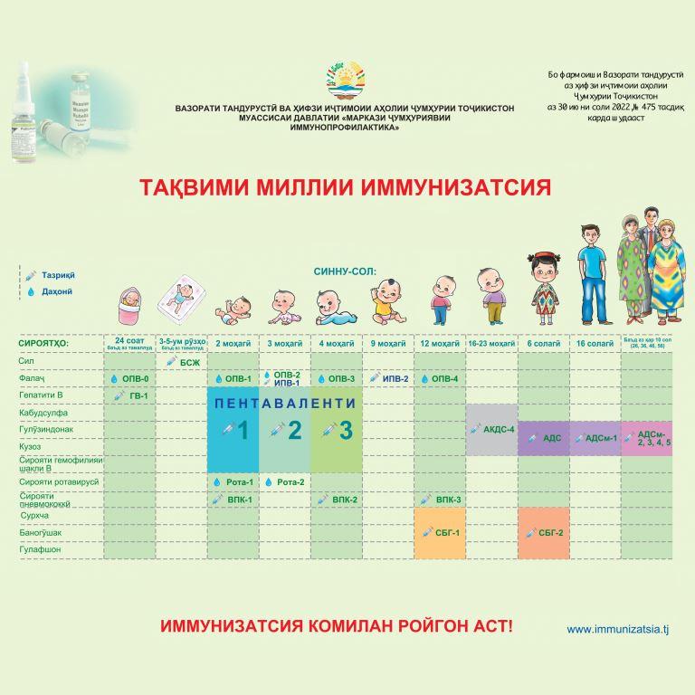 Национальный календарь профилактических прививок 2023