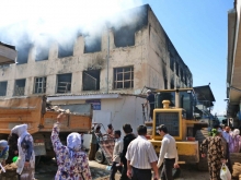 Пожар на рынке «Фаровон» в Курган-тюбе тушили более 12 часов