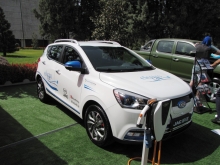 Kazakhstan-assembled electric crossover presented at Kazakh exhibition in Dushanbe