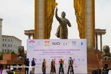 В Душанбе завершился первый день Чемпионата Азии по шоссейному и паралимпийскому велоспорту